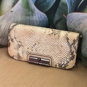 Coach Snakeskin Wallet in Tan and Black